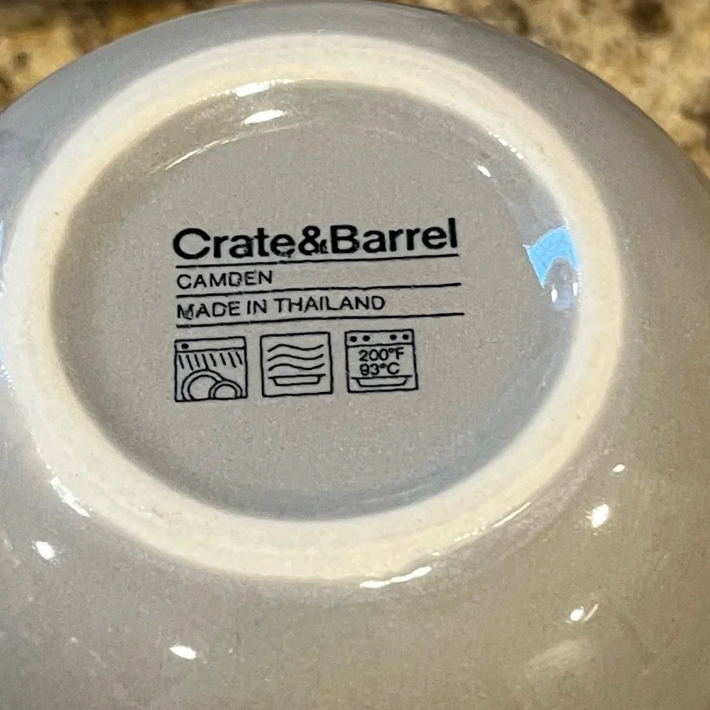 Crate&Barrel Taupe Gray Ceramic Mug 12 oz.